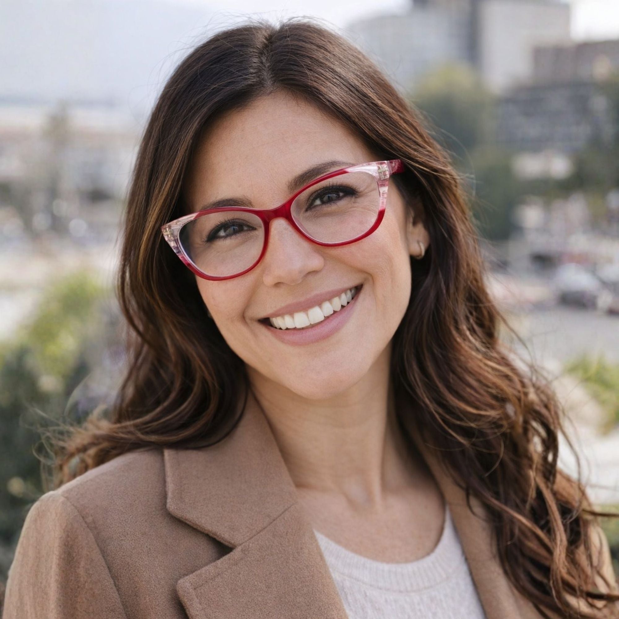 Elara Ruby Crystal – Lentes de Lectura Cat-Eye para Mujer con Filtro Azul