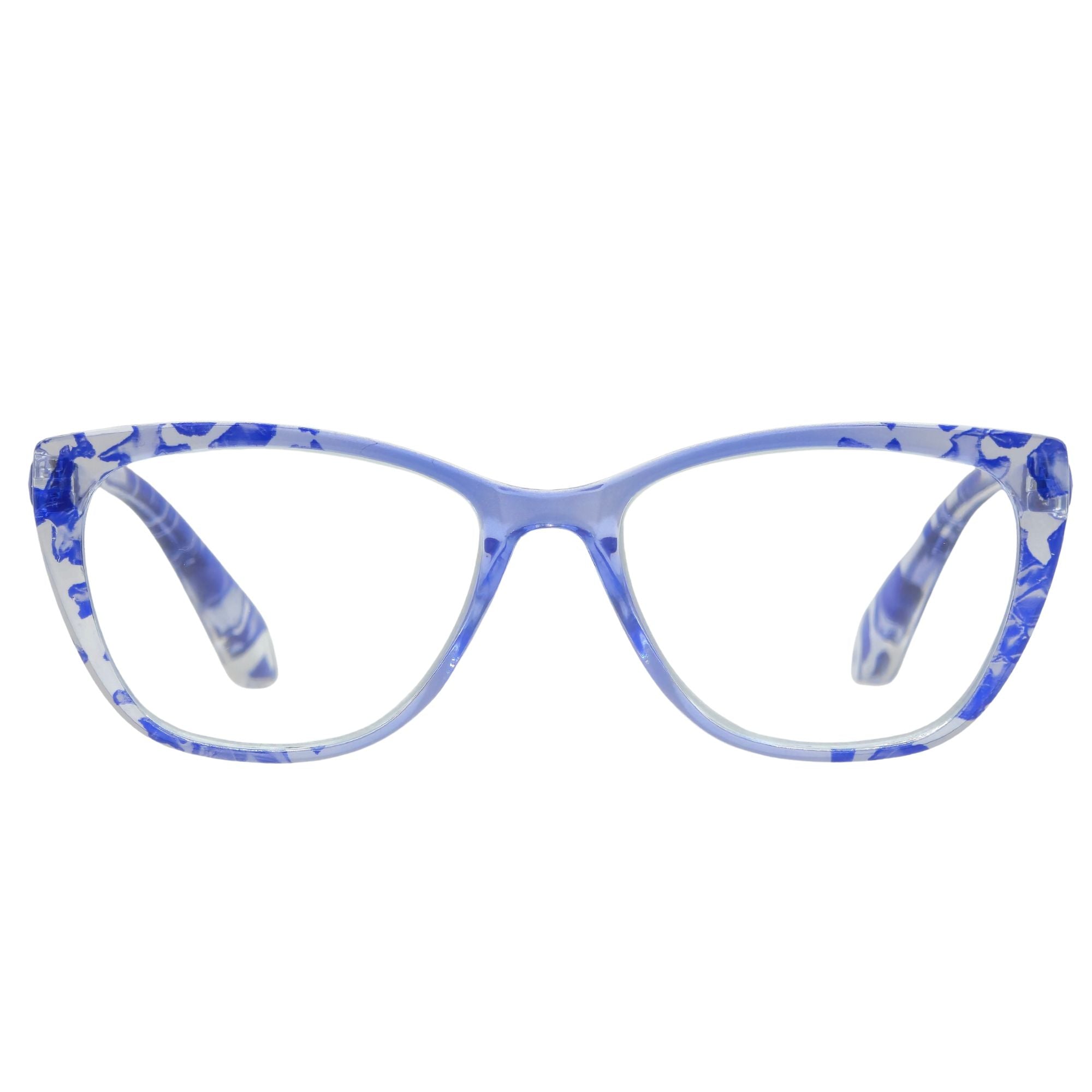 Elara Sapphire Marble – Lentes de Lectura Cat-Eye para Mujer con Filtro Azul