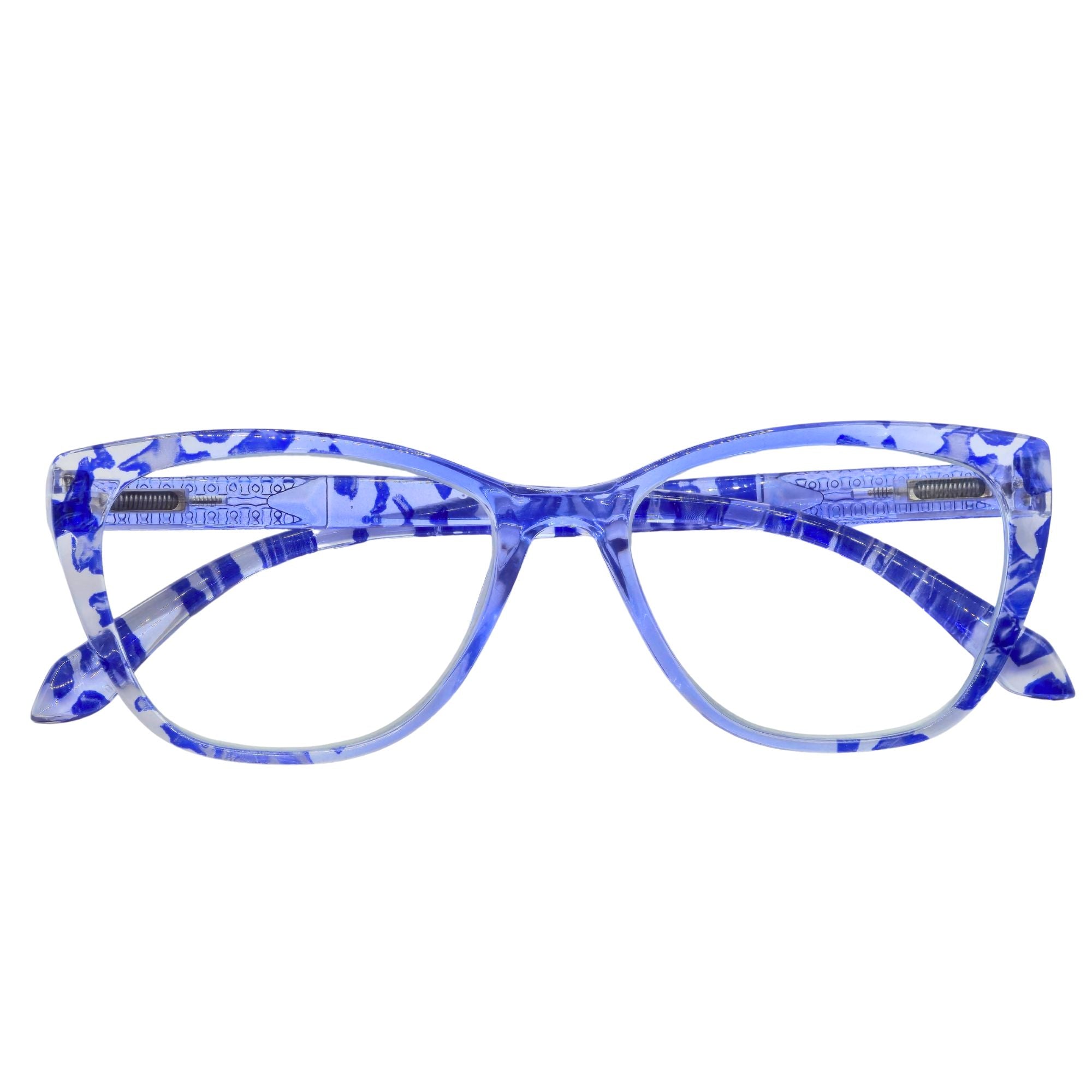 Elara Sapphire Marble – Lentes de Lectura Cat-Eye para Mujer con Filtro Azul