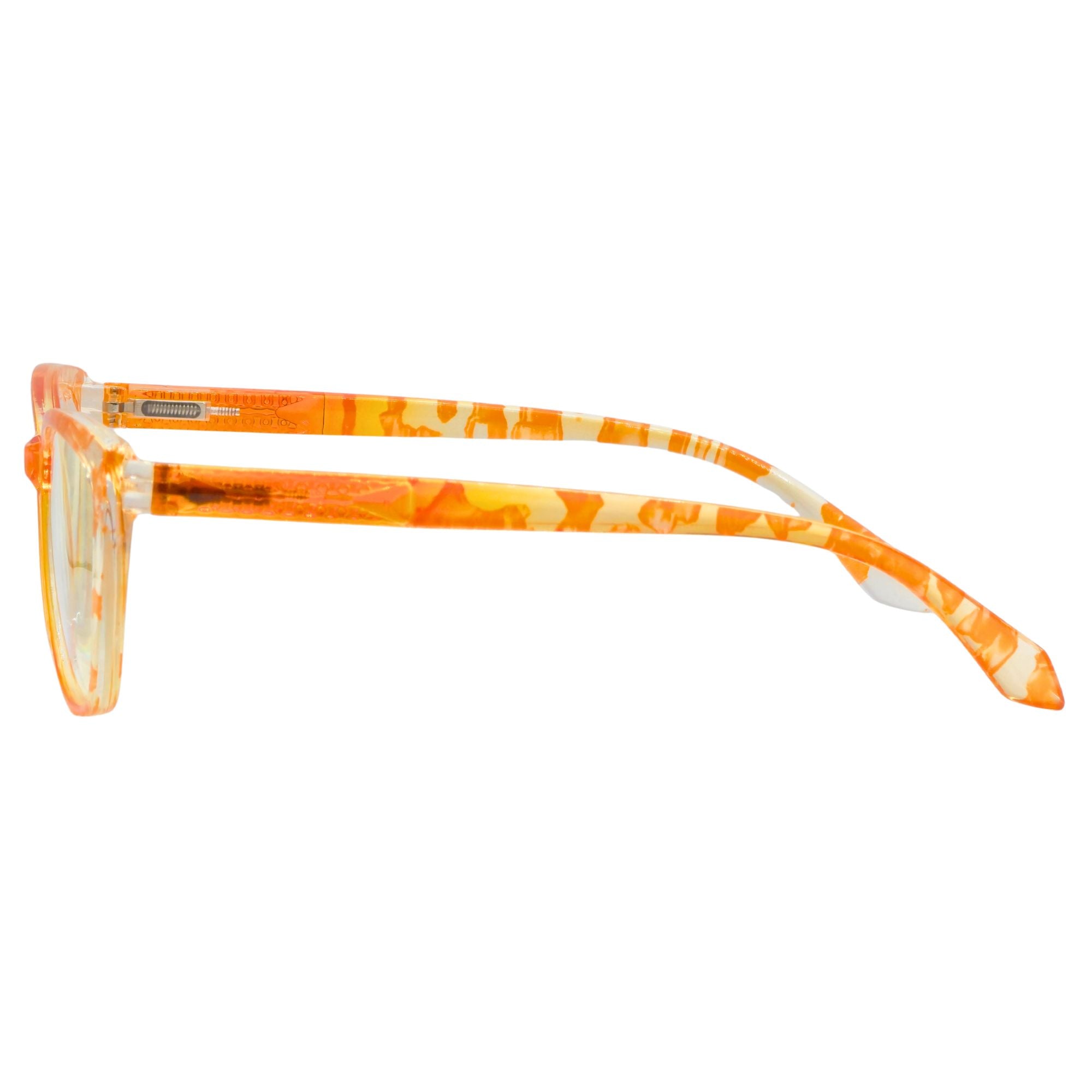 Elara Yellow Marble – Lentes de Lectura Cat-Eye para Mujer con Filtro Azul