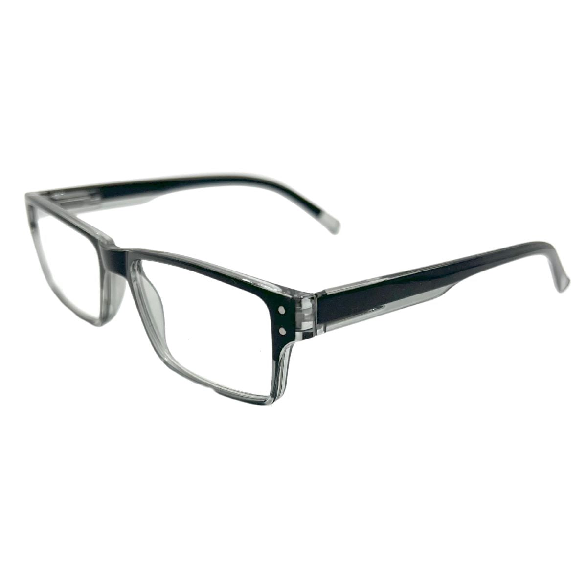 Forge Steel – Lentes de Lectura Negro/Transparente Rectangular para Hombre